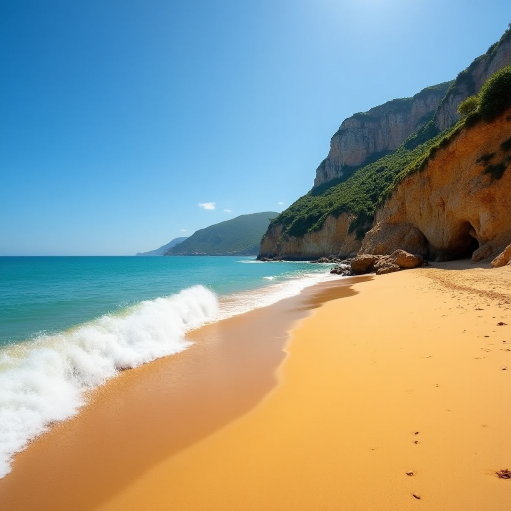Playa de Cantabria con arena dorada