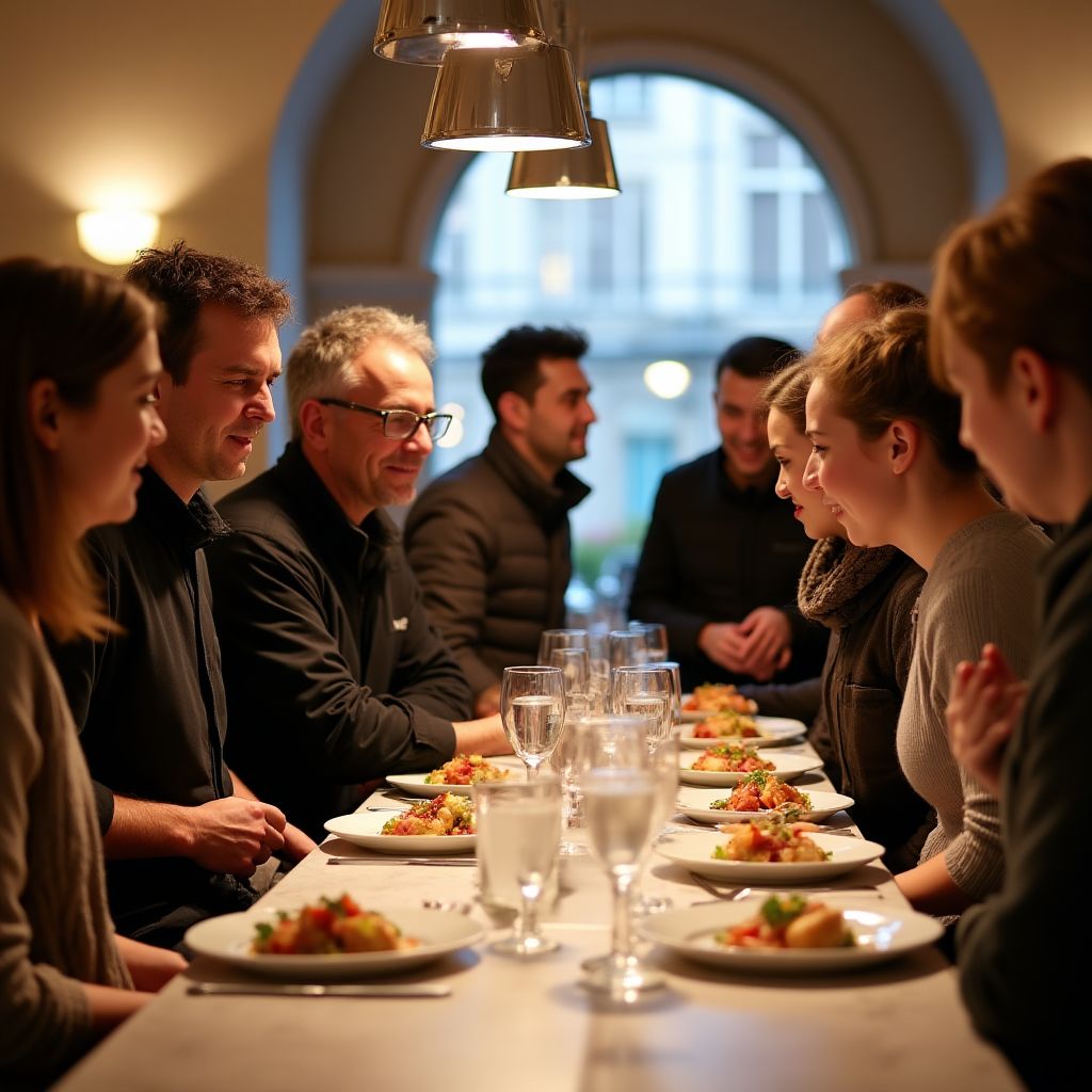 Turistas compartiendo con habitantes locales