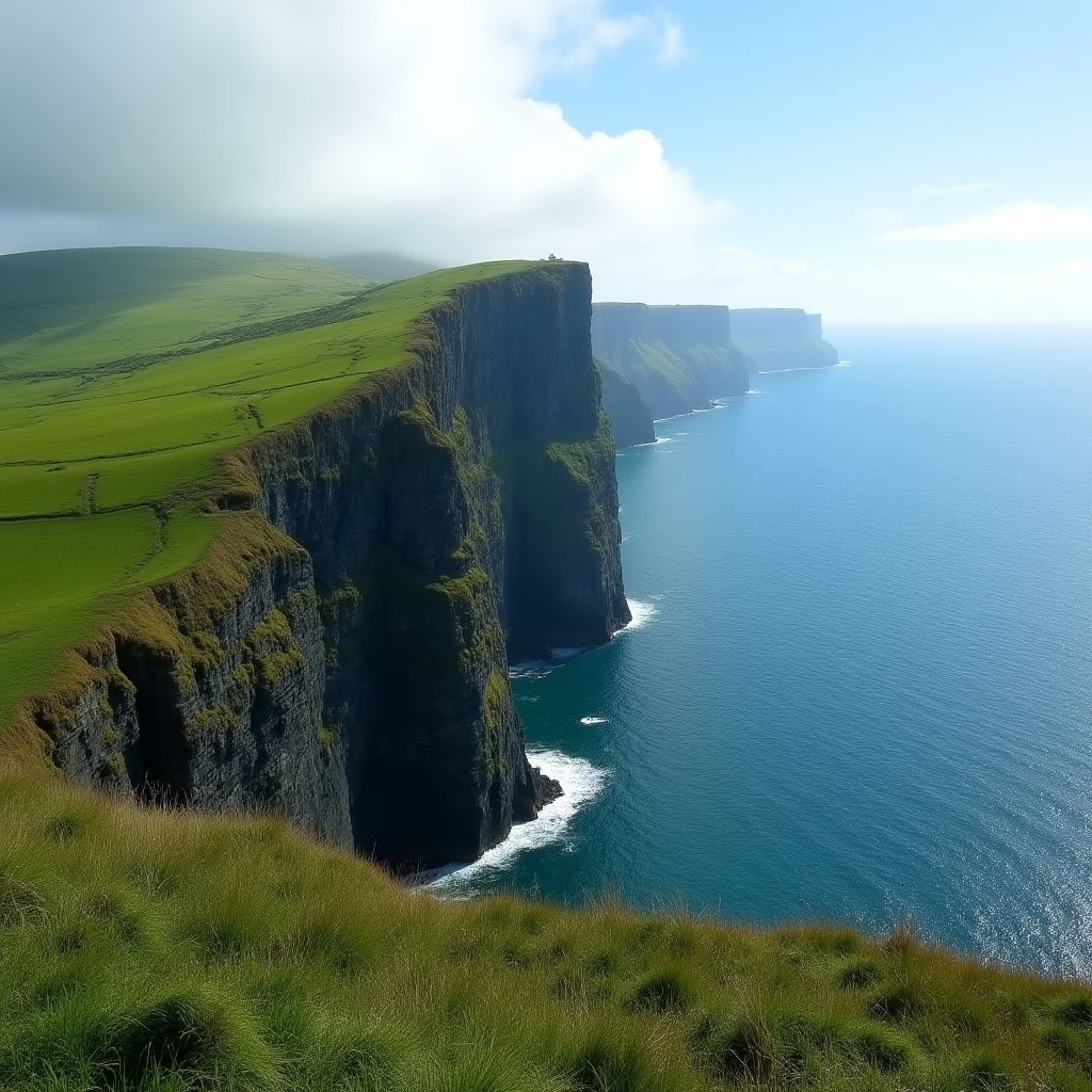 Paisaje verde con montañas y costa en el norte de España